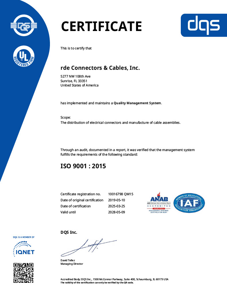 2015 rde ISO Compliant Certificate